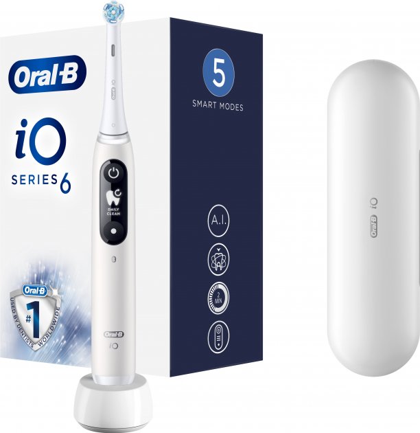 Електрична зубна щітка Oral-B iO Серія 6 Біла | DENTAL